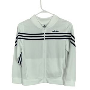 adidas 3-Stripes White Tricot Jacket Size Large / 14